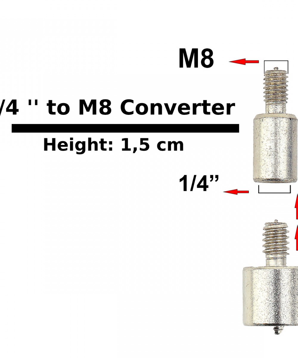 1/4 '' 6 mm den M8 Dönüştürme Adaptörü